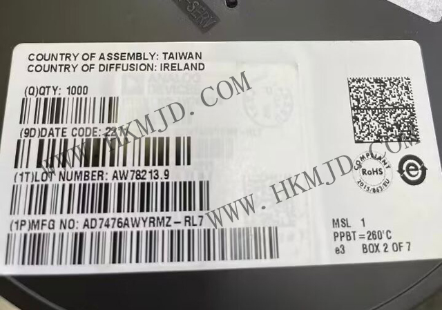 12位ADC AD7476AWYRMZ 1 MSPS、低功耗A/D轉(zhuǎn)換器，采用MSOP封裝