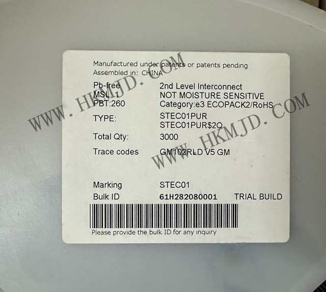 ST推出電源管理IC STEC01PUR 接地路徑安全開關(guān)，帶可編程定時(shí)器