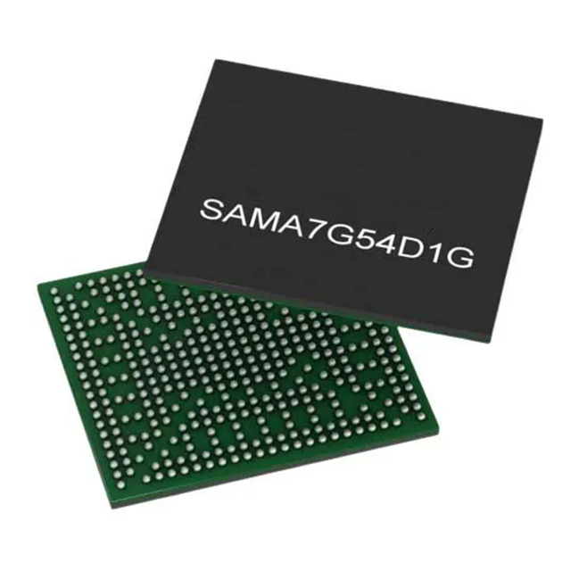 Microchip SAMA7G54D1GT-I/4UB ARM Cortex A7 微處理器 MPU，帶 MIPI 攝像頭和 1Gb 集成 DDR3L