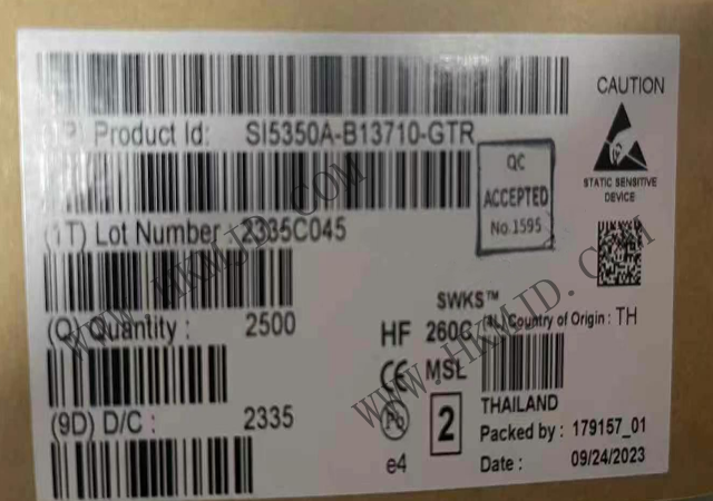 時鐘發(fā)生器 SI5350A-B13710-GTR 生成任意頻率的時鐘信號，覆蓋廣泛的應用需求