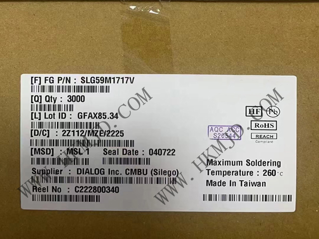全新SLG59M1717V 高性能 4 mΩ、5 A 單通道 nFET 負(fù)載開關(guān)