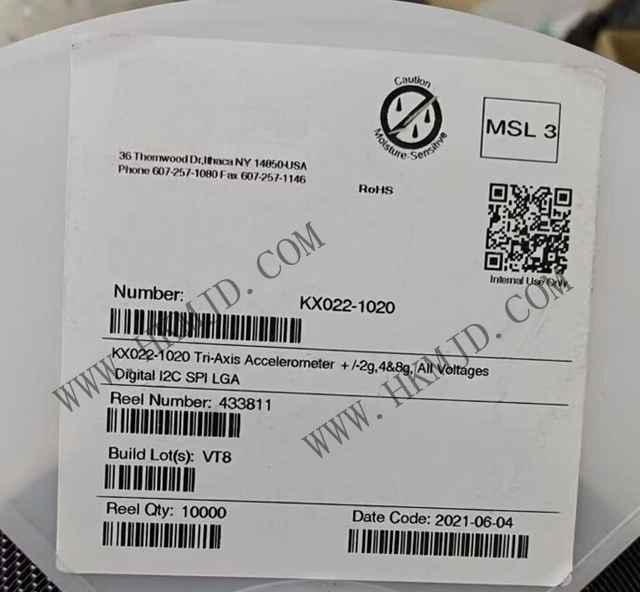 運(yùn)動(dòng)傳感器_KX022-1020_加速計(jì) X，Y，Z 軸 ±2g，4g，8g 0.39Hz ~ 800Hz 12-LGA