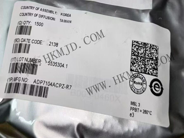 ADI推出穩(wěn)壓器 ADP7104ACPZ 一款CMOS、低壓差穩(wěn)壓器 500mA HV LDO 1.8V