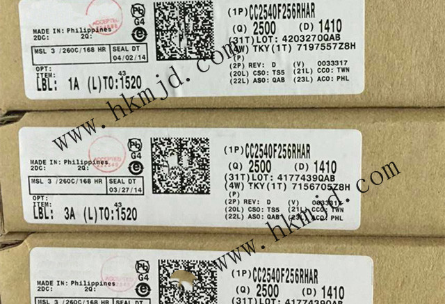 配備256kB 閃存，8kB SRAM【CC2540F256RHAR】——帶 USB 的低功耗 Bluetooth?無線MCU