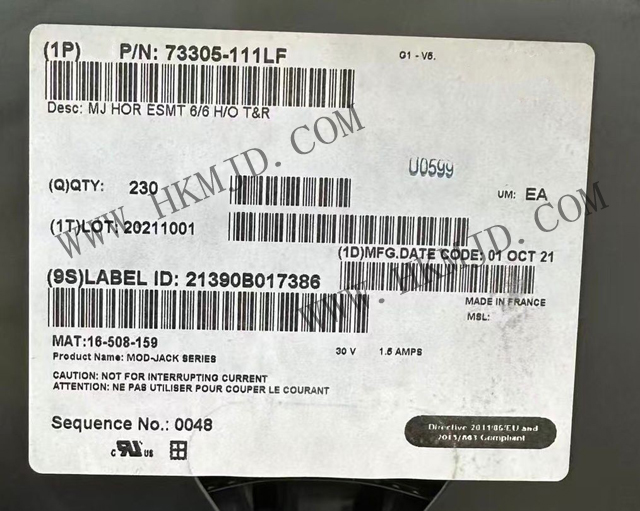 原裝正品！安費(fèi)諾連接器 73305-111LF 模塊化連接器 - 插孔